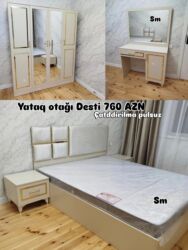 Yataq otağı dəstləri: 2 təknəfərlik çarpayı, Dolab, Komod, Termo, Azərbaycan, Yeni — 3