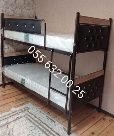 İkimərtəbəli uşaq çarpayıları: Oğlan və qız üçün, Yeni, Çarpayı, Matrassız, Siyirməsiz — 10