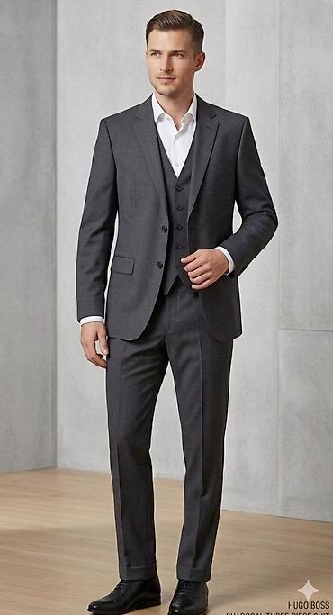 much more marka: Muško odelo – trodelni set broj 60 - Klasično, elegantno tamnosivo — 1