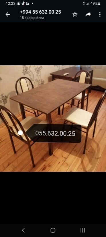 Masa və oturacaq dəstləri: Stol stul desti, masa və oturacaqlar dəsti, Metbex üçün stol stul — 24