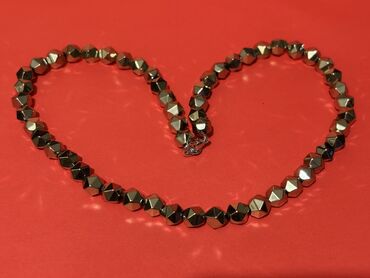 Bijuteriya dəstləri: Hematit daşlardan hazırlanmış bəzək dəsti - Tərkib: metalik parıltılı — 5