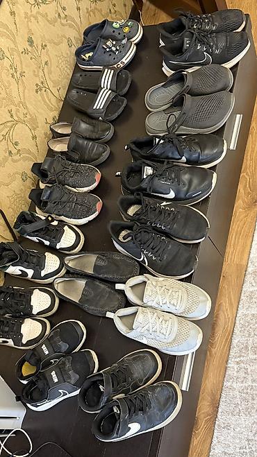 обув бу: Эркектердин кроссовкасы, 32, 33, 34, Nike, Колдонулган, түсү - Кара, Өзү алып кетүү — 1