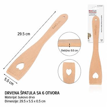 KMT Nož za srce lopata 5412537 Drvena špatula sa otvorom u obliku