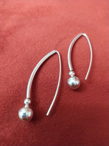серебряные украшения из индии: Серебряные серьги длинные новые, проба 925.,нежные, стильные,не