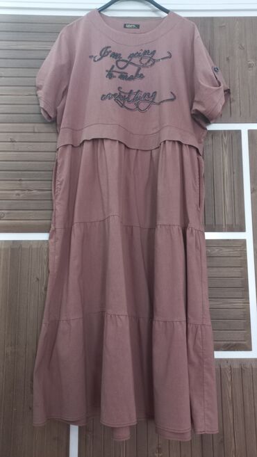 Digər: Qadın paltarı – rahat, oversize kəsimli - Rəng: toz-çəhrayı/terrakota