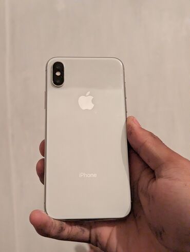 телефоны айфон цены: IPhone X, Б/у, 256 ГБ, White Titanium, Чехол, 100 %