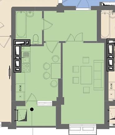 Новостройки от застройщика: Сдан, 1 комната, 42 м² — 5