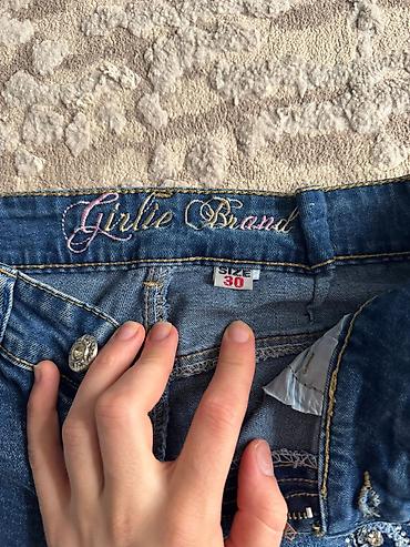 Детская одежда и обувь: Qız üçün zinətli cins şalvarlar – 2 ədəd dəst - Brend: Girlie Brand - — 3