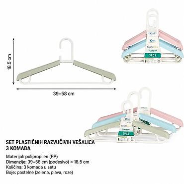 KMT Teleskopska plastična vešalica za odeću 2406910 Praktičan set