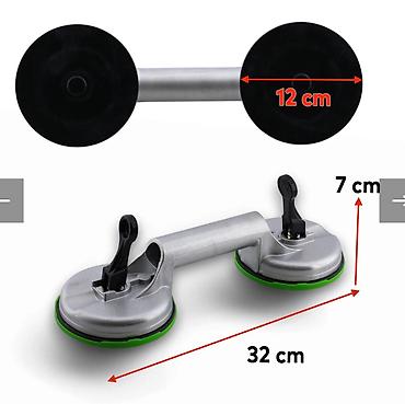 yuk qaldırıcı qurğular: Məhsul: Çiftli alüminium cam vantuz - Material: davamlı alüminium — 3