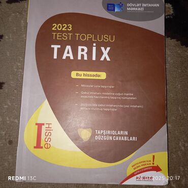 İncəsənət və kolleksiyalar: Tarix test toplusu 1-ci hissə Bəzi yerlərdə kitabın üzərində