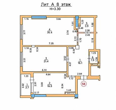 Продажа квартир: 2 комнаты, 90 м², Элитка, 8 этаж, Дизайнерский ремонт — 2