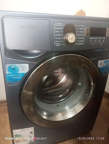 gundəlik maşınlar: Samsung paltaryuyan maşın – ön yükləməli, metalik boz rəng. - — 3