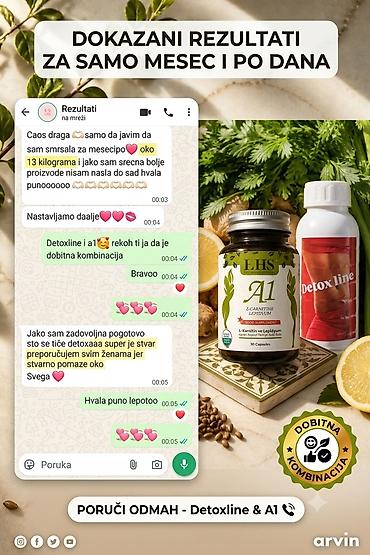 Suplementi: **Detox line čaj + A1 L-Carnitine kapsule** Prirodni biljni program — 12