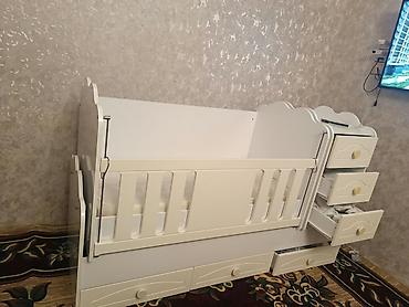 mdf taxta: Uşaq beşiyi-komodlu transformator - Rəng: krem/ivory ağ - Material — 3
