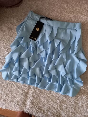 kožna suknja kombinacije: One size, Mini, color - Light blue
