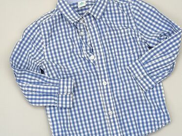 sinsay bluzki z długim rękawem: Shirt 2-3 years, condition - Very good, pattern - Cell, color - Blue