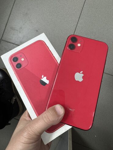 Apple iPhone: IPhone 11, Б/у, 128 ГБ, Красный, Наушники, Зарядное устройство, Защитное стекло, 89 %