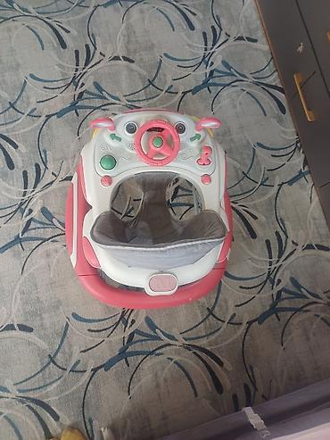 Балдар дүйнөсү: Детские ходунки Babywalker (розово-серые) - Форма шасси «бампер» с — 1