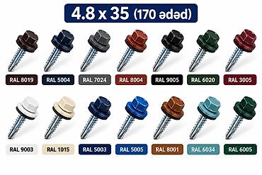 Ölçü: 4.8 x 35 Paket: 170 ədəd (4.20) topdan alanlara Məhsul lalafo.az -da Ölçü: 4.8 x 35 Paket: 170 ədəd (4.20) topdan alanlara Məhsul