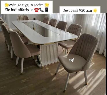 Sifarişlə komodlar: Kvadrat masa, Qonaq otağı üçün, 10 nəfər