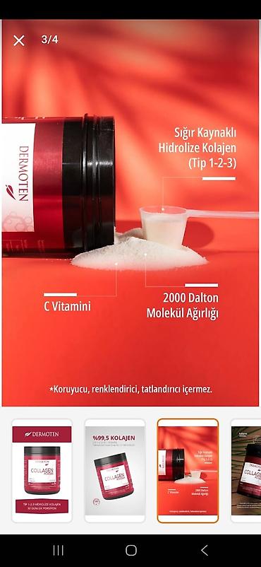 whey protein isolate: Dermoten Collagen Powder – hidrolizə olunmuş kolagen tozu - Tərkib — 2