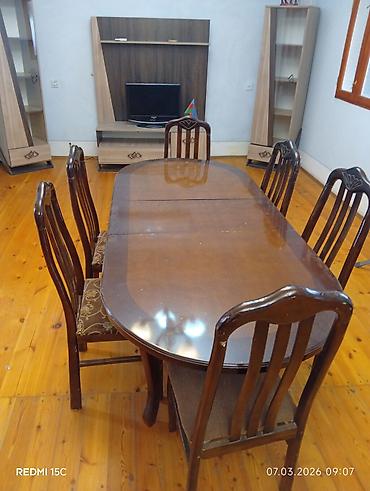 cay evi divanlari: Qonaq otağı üçün, İşlənmiş, Oval masa, 6 stul — 1