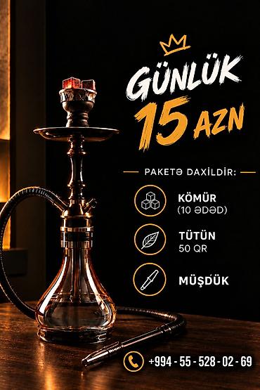 ask atesi macunu: Günlük nargilə paketi – 15 AZN Paketə daxildir: - Kömür: 10 ədəd - — 1