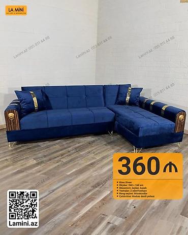 Künc divan - Ölçülər: 260 × 160 sm - Mexanizm: açılan, bazalı -