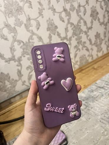 galaxy a50: Bənövşəyi rəngli silikon telefon qabı - Model uyğunluğu: A50 samsung — 1