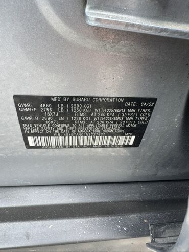 Subaru: Subaru Outback: 2022 г., 2.5 л, Типтроник, Газ, Кроссовер — 14