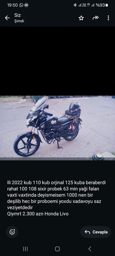 kreditlə mopedlər: Honda 110 sm3, 2022 il