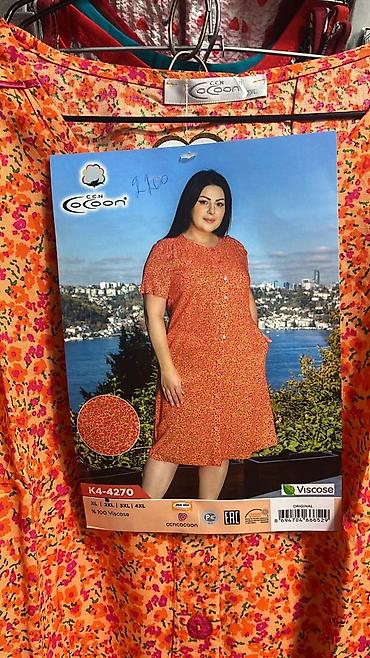 Халаты: Халат, Хлопок, Турция, С ушками, С кружевом, В полоску, 2XS, L, XL — 4