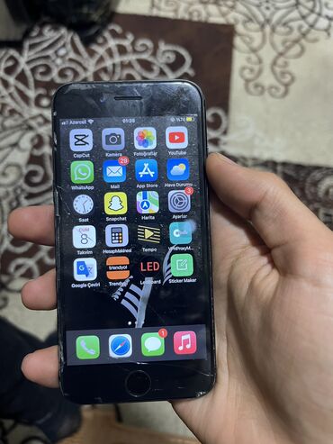 IPhone 7, 32 GB, Qara, Zəmanət, Qırıq, Barmaq izi
