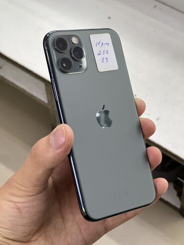 айвон 11: IPhone 11 Pro, Б/у, 256 ГБ, Alpine Green, Зарядное устройство, Защитное стекло, Чехол, 89 %