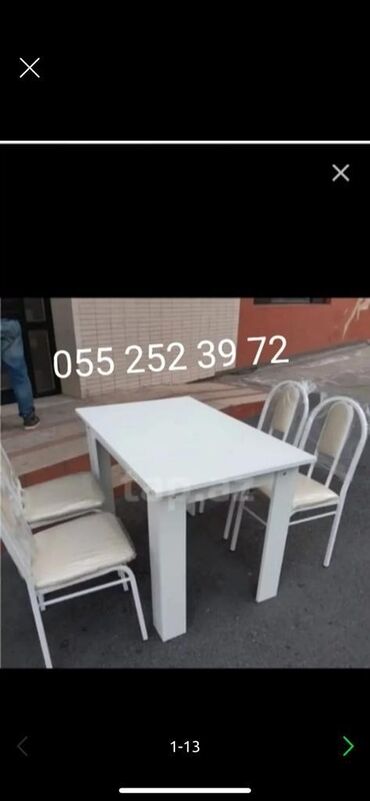 Sifarişlə bağ üçün masa və oturacaq dəstləri: Düz masa, Stullar ilə, 6 nəfər, Açılmayan, Laminat, Azərbaycan — 6