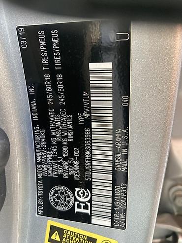 Toyota: Toyota Highlander: 2019 г., 3.5 л, Вариатор, Гибрид, Кроссовер — 13