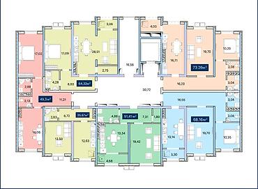 506: 1 комната, 51 м², Ошский рынок / базар Элитка, 4 этаж, Требуется ремонт — 3