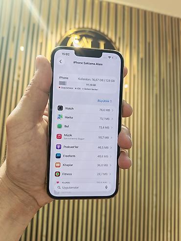 iphone 13 pro islenmis: IPhone 13 Pro, 128 GB, Qızılı, Zəmanət, Simsiz şarj, Face ID — 2