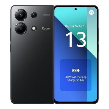 телефон флай фс458: Redmi Note 13, 256 GB, rəng - Qara, Barmaq izi, İki sim kartlı, Face ID