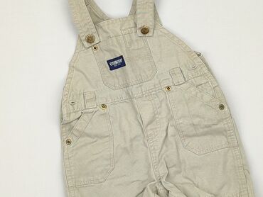 woskowane spodnie hm: Ogrodniczki, OshKosh B'gosh, 6-9 m, stan - Bardzo dobry