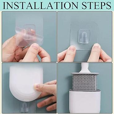 Ostali proizvodi za kuću: Silikonska WC četka sa zidnim držačem - Materijal glave: meki TPR — 11