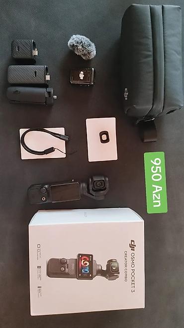 videokameralar: DJI Osmo Pocket 3 – Creator Combo seti Paket tərkibi: - DJI Osmo — 1