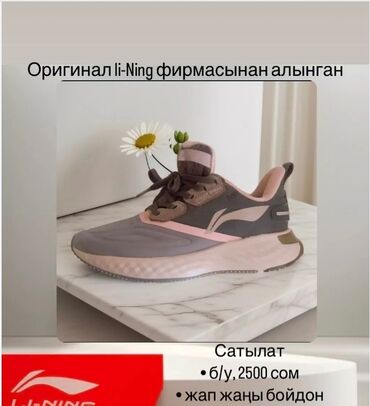 Кроссовки и спортивная обувь: Стильные женские кроссовки Li-Ning, выполненные в серо-розовой