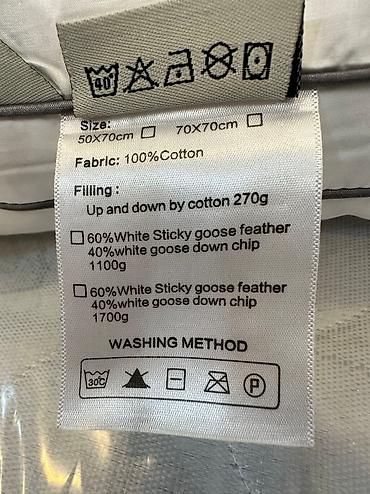 Текстиль: Yeni Pima Cotton firmasının Qaz tükü yastığı. Parçası: 100% pambıq — 4