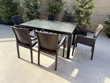 heyet metlaxlari: Balkon üçün, Açılmayan, Dördbucaq masa, 6 stul