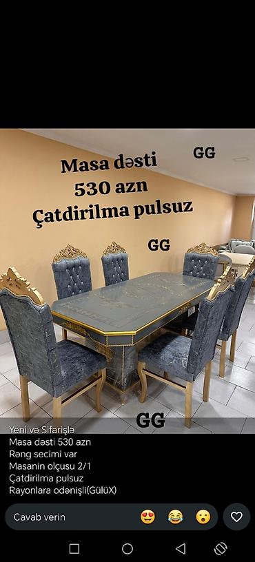 Məhsul: Klassik üslublu masa dəsti - Komplekt: 1 ədəd düzbucaqlı