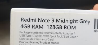 Xiaomi: Xiaomi Redmi Note 9, 128 GB, rəng - Göy