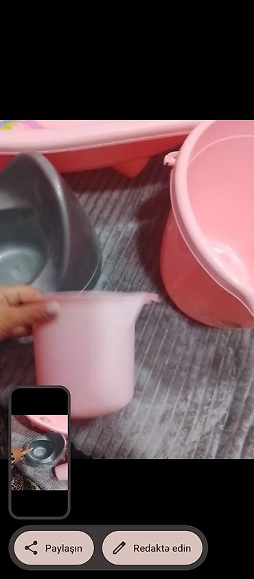 yaxa: Uşaq çimcəyi dəsti - Rəng: əsasən açıq çəhrayı (bir qab boz) - — 3