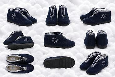 skechers beograd: Papuče/kućne čizmice od filca – tamnoplave - Materijal: mekani filc — 1